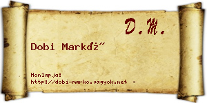 Dobi Markó névjegykártya
